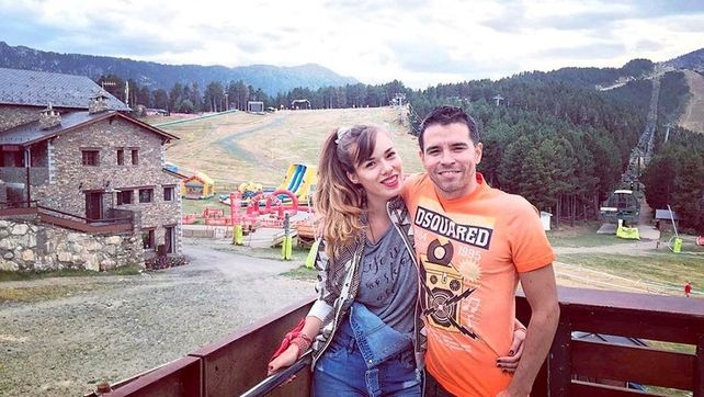 Javier Saviola y Romanela Amato en Andorra.