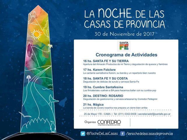 Santa Fe mostrará sus cualidades en la Noche de las Casas de Provincias