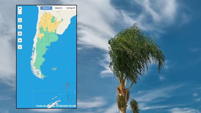 SMN incluyó en el alerta amarillo por vientos fuertes a 13 departamentos entrerrianos