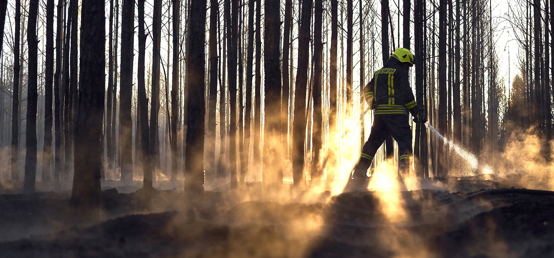 Un bombero trabaja en la extinción del incendio forestal cerca de Sonnewalde, Brandeburgo, el miércoles 22 de julio de 2025. (Michael Ukas/dpa vía AP) Un bombero trabaja en la extinción del incendio forestal cerca de Sonnewalde, Brandeburgo, el miércoles 22 de julio de 2025. (Michael Ukas/dpa vía AP)