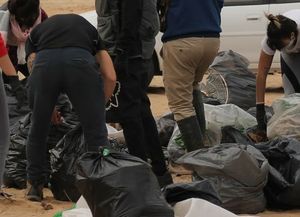 Juntaron media tonelada de basura en la playa de El Chaquito