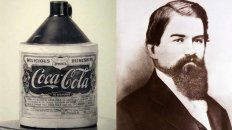 La primera botella de Coca-Cola y su creador, John S. Pemberton. La primera botella de Coca-Cola y su creador, John S. Pemberton.
