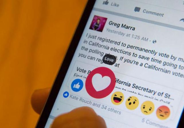 Facebook lanza otras reacciones al lado del exitoso botón me gusta