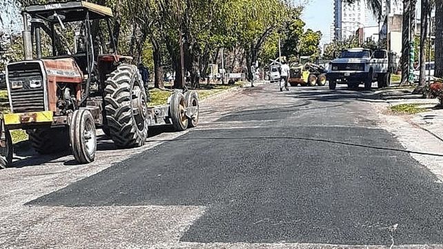 Trabajos de bacheo en la ciudad de Santa Fe