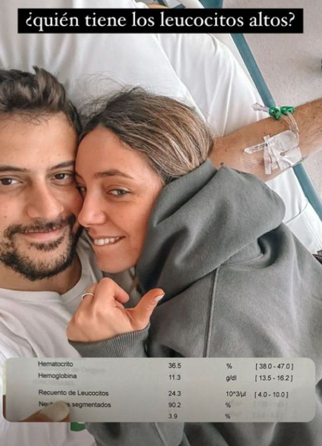 La historia de Instagram de Sofía Martínez donde reveló los resultados de los análisis de Diego Leuco.