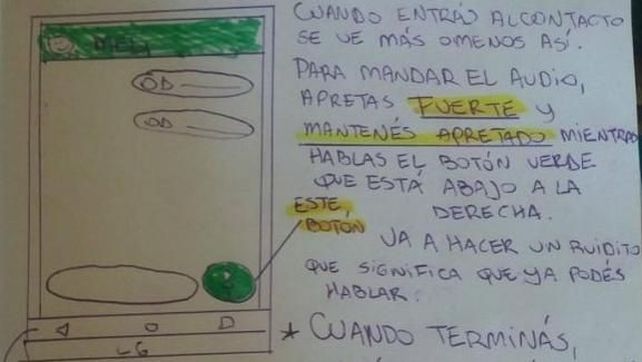 Tierno y útil tutorial de uso de Whatsaap de un nieto a su abuela