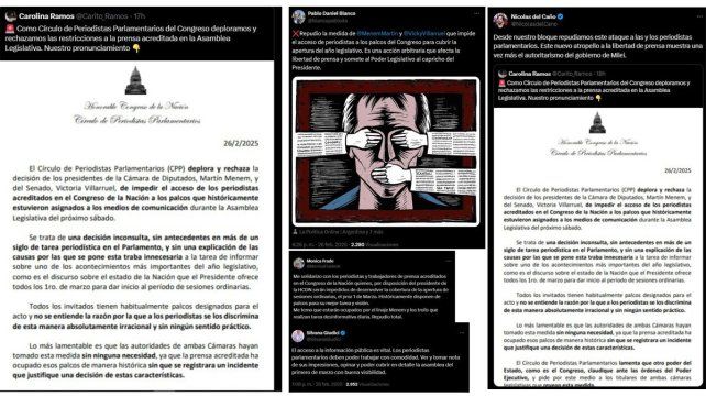 La prensa parlamentaria rechaza la medida de impedir el acceso de periodistas y fotógrafos acreditados en el Congreso a palcos durante la Asamblea Legislativa
