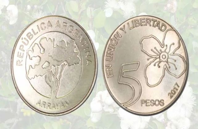 La nueva moneda de 5 pesos.