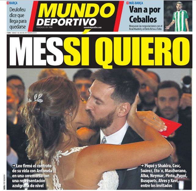 El casamiento de Messi tuvo un gran impacto en los medios españoles