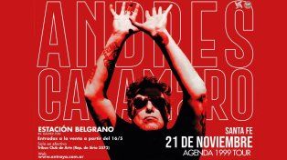 Andrés Calamaro vuelve a Santa Fe en el marco de Agenda 1999 tour
