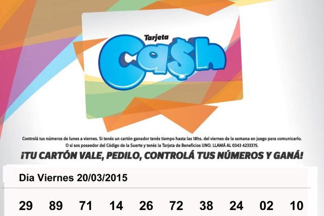 Números que corresponden a la semana del 16 al 20 de marzo