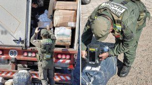 En dos camiones llevaban 128 kilos de hojas de coca y astas de ciervos