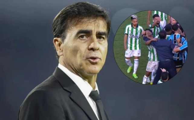 El DT Gustavo Quinteros, expulsado en Gremio por pegarle a un rival El DT Gustavo Quinteros, expulsado en Gremio por pegarle a un rival