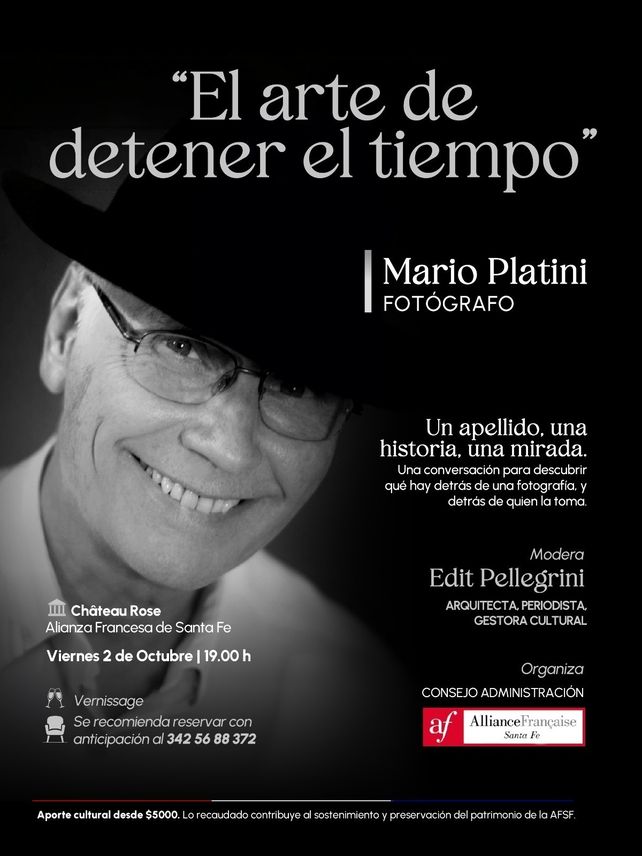“El arte de detener el tiempo”: Mario Platini repasa su trayectoria fotográfica en la Alianza Francesa de Santa Fe