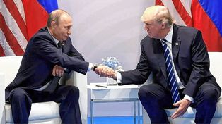 El presidente de Rusia, Vladimir Putin y el presidente de EE. UU., Donald Trump