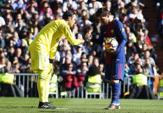 Leo Messi y Keylor Navas