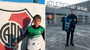 Haiko Jay Barcellone y Thiago Benjamín Salcedo, en las instalaciones de River Plate.
