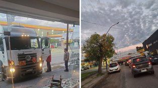 El camión se habría quedado sin frenos y terminó incrustado en la vidriera de un comercio