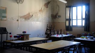 Aulas vacías. Los salones vacíos del Politécnico evidencian los efectos de la medida de fuerza.&nbsp;