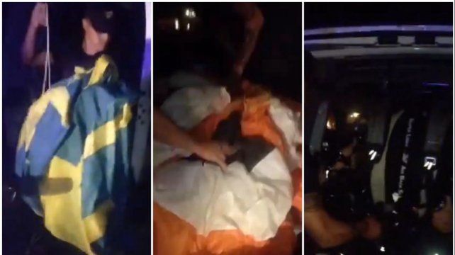 La policía detuvo a cuatro personas que llevaban un parapente