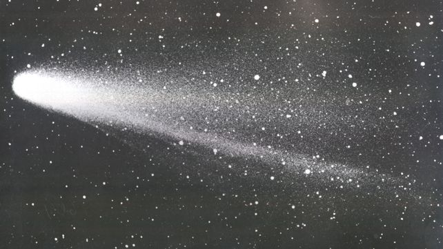 El cometa Halley fotografiado el 18 de marzo de 1986 desde el observatorio El Leoncito ubicado en la provincia de San Juan.