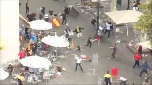 Una manifestación terminó en batalla campal en Cataluña