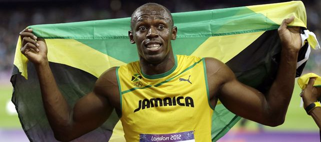 Jamaica hizo el 1-2 en Londres: primero Bolt y segundo Blake.