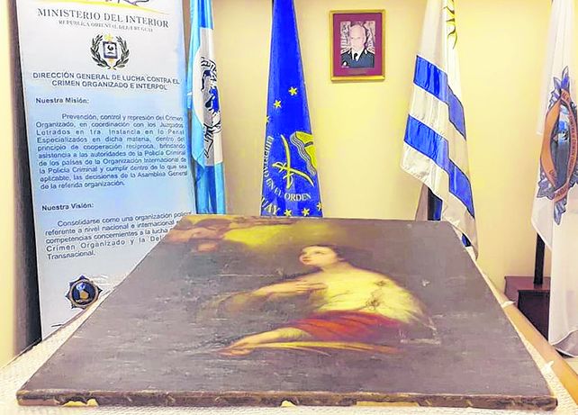 El lienzo. La realización del artista español permanece en la República Oriental del Uruguay.