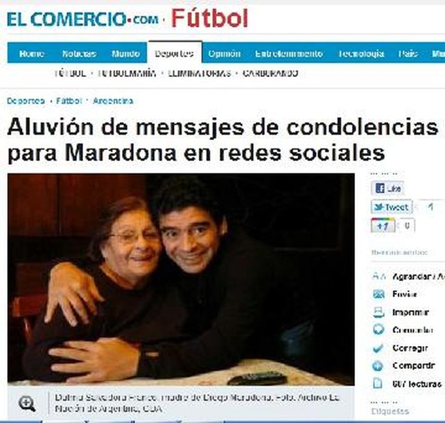 La muerte de Doña Tota en el mundo