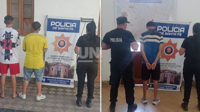 Parte de los integrantes de la banda que realizaba robos piraña que fueron detenidos.&nbsp;