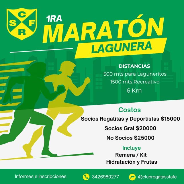 Llega la 1ª Maratón Lagunera del Club de Regatas Santa Fe Llega la 1ª Maratón Lagunera del Club de Regatas Santa Fe