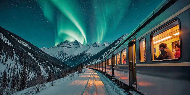 Un tren panorámico en Noruega ofrece una experiencia para observar auroras boreales.