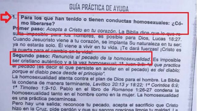 Homofobia en Paraná: El Instituto Cristiano Evangélico Bautista reparte una guía para tratar homosexuales