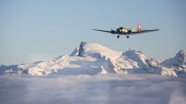Un avión JU-52 similar al que se estrelló el sábado por la tarde en Suiza.