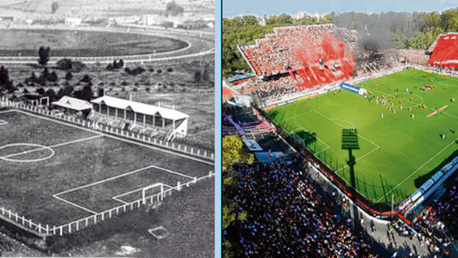 El estadio de Newells de sus inicios y el Coloso hoy