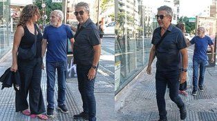 El actor Ricardo Darín, su esposa, Florencia Bas, y el marido de Alejandra Darín, Alex Benn