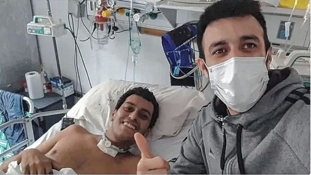 Notable recuperación: la primera foto del policía de San Javier Gabriel Sanabria luego de recibir 10 disparos