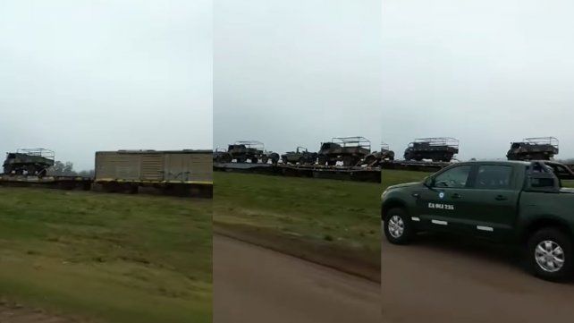Un video muestra a gran cantidad de vehículos del Ejército movilizándose 