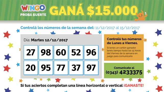 Consultá los números del Wingo