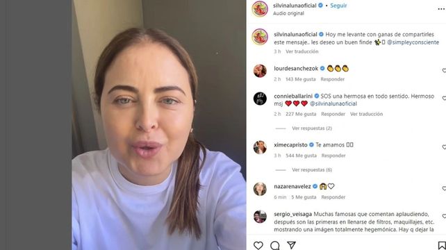 A cara lavada y sin filtros: el fuerte descargo de Silvina Luna por las críticas a su físico