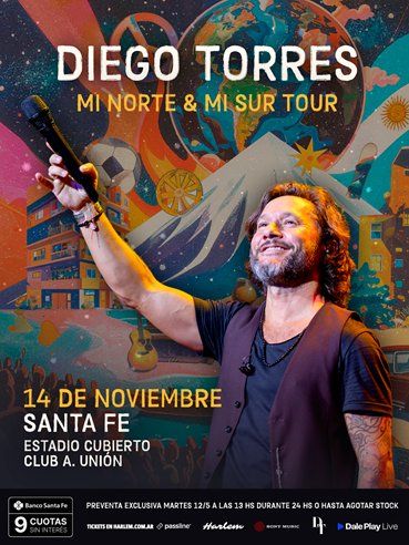 Diego Torres llega a Santa Fe con Mi Norte & Mi Sur Tour