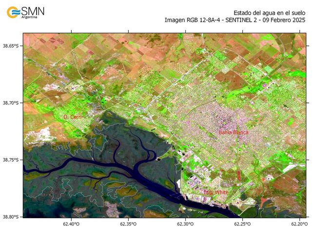 Temporal en Bahía Blanca: el antes y después de las inundaciones captadas por imágenes satelitales