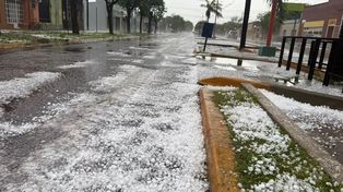 Fuerte temporal de granizo en localidades de Santa Fe: piedras del tamaño de un huevo y destrozos