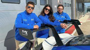 Matías Russo, Vicky Piria y el propietario del equipo, Eugenio Pisani en un nuevo desafío.