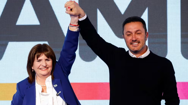La fórmula Patricia Bullrich-Luis Petri durante las campañas presidenciales de 2023.