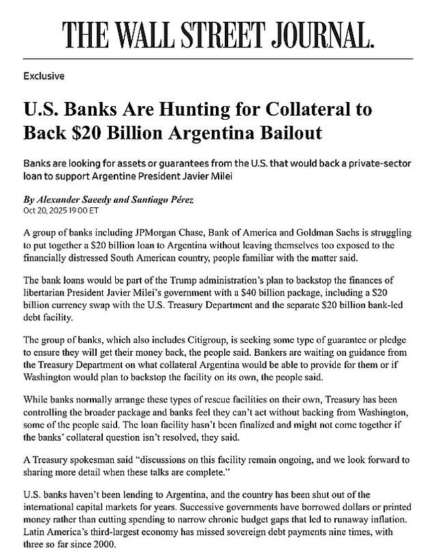 Los bancos de EE.UU piden garantías al gobierno de Trump para respaldar el auxilio a Argentina