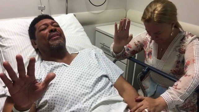 La imagen del pastor evangélico que sobrevivió a un ataque en San Pablo.&nbsp;