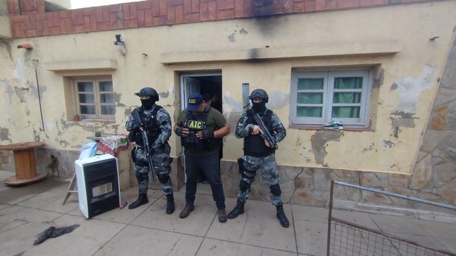 Una de las viviendas allanadas en Pavón Arriba