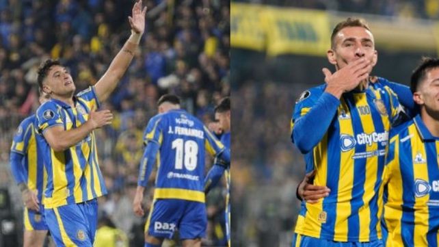 Alejo Veliz y el grito del primero; Marco Ruben y el festejo del último. Fue 4 a 0 de Central