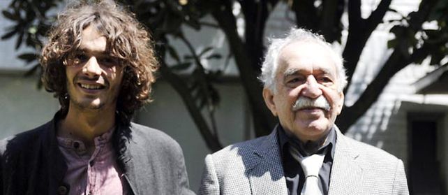 García Márquez y su nieto Mateo García en el cumpleaños 85 del escritor